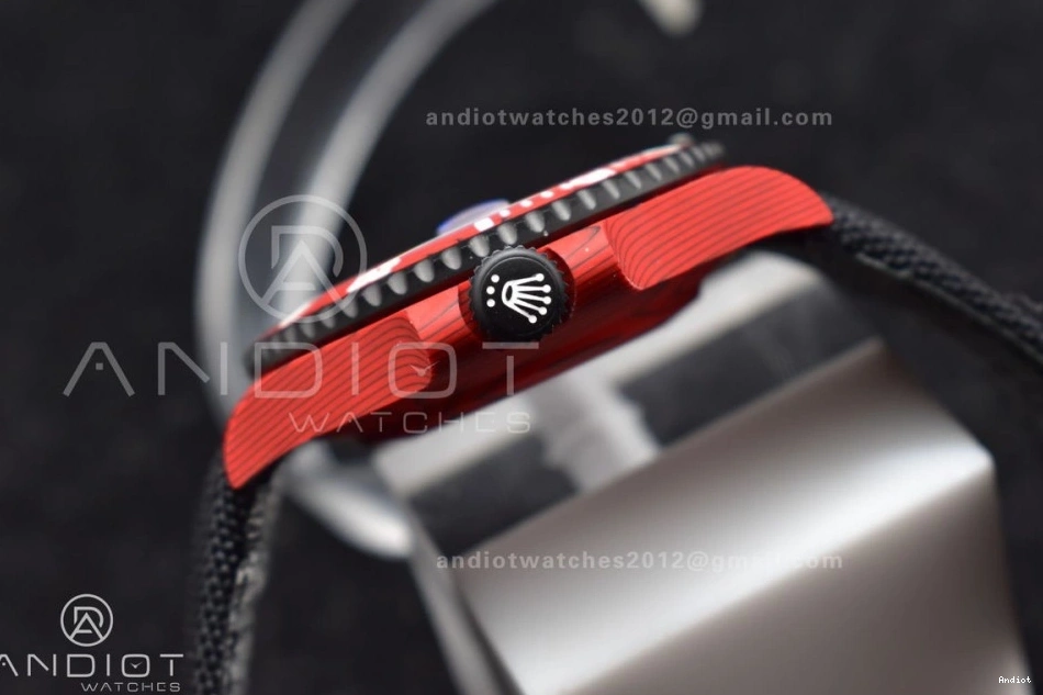 Submariner on Dial Carbon Red 473 1:1 Best VS VSF Black Edition Black DIW Strap Nylon EyeCatching 0720